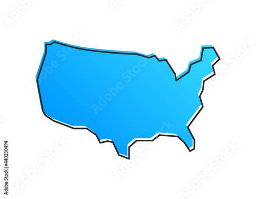United States of America USA Blue Stylised Vector Map