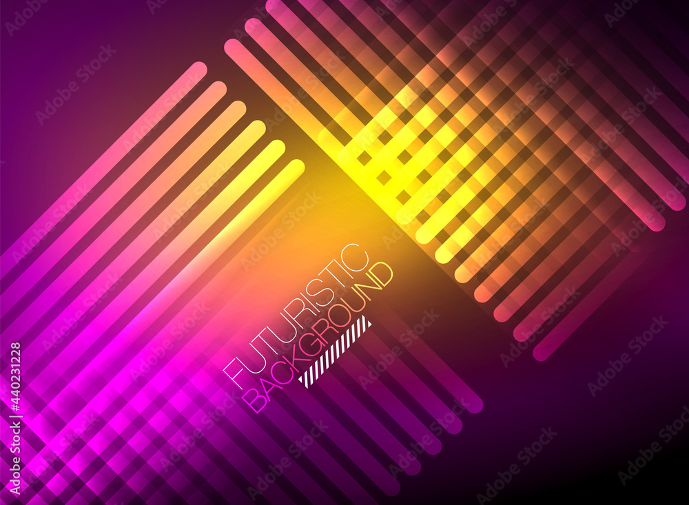 Bright neon color techno abstract background, shiny glowing neon lines in the dark background Bright neon color techno abstract background, shiny glowing neon lines in the dark background