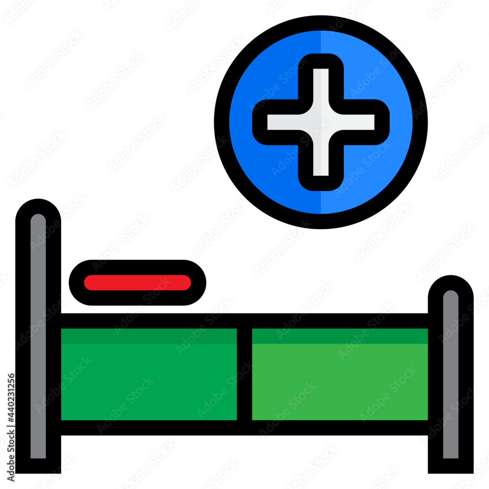 Fototapeta premium Bed color line style icon