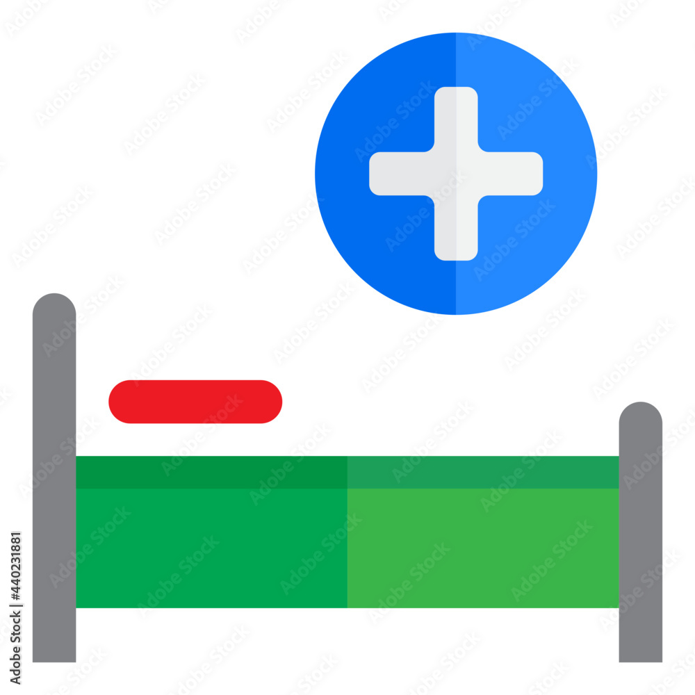 Obraz premium Bed flat style icon