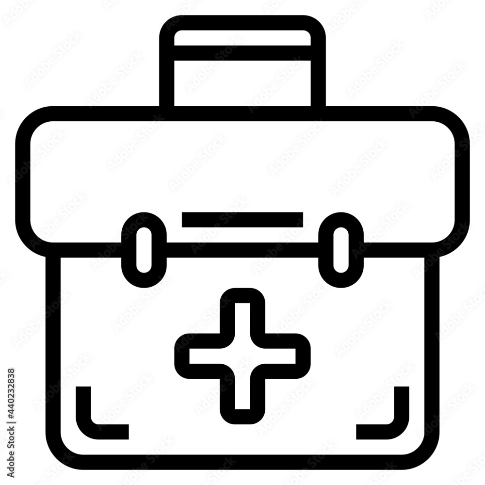 First aid kit outline style icon First aid kit outline style icon