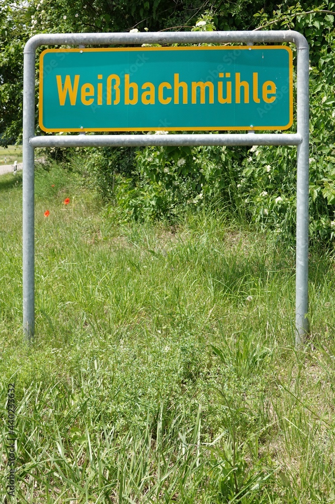 Fototapeta premium Schild - Weißbachmühle - Zeichen