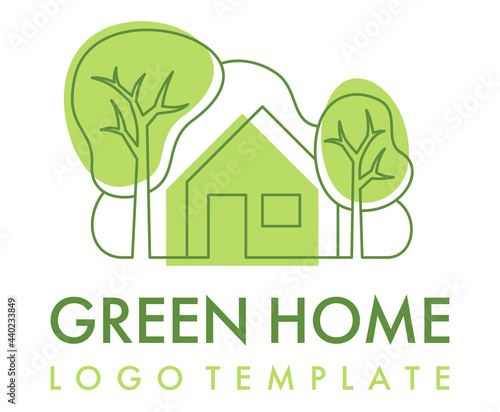 Green Home sustainable buliding emblem template 