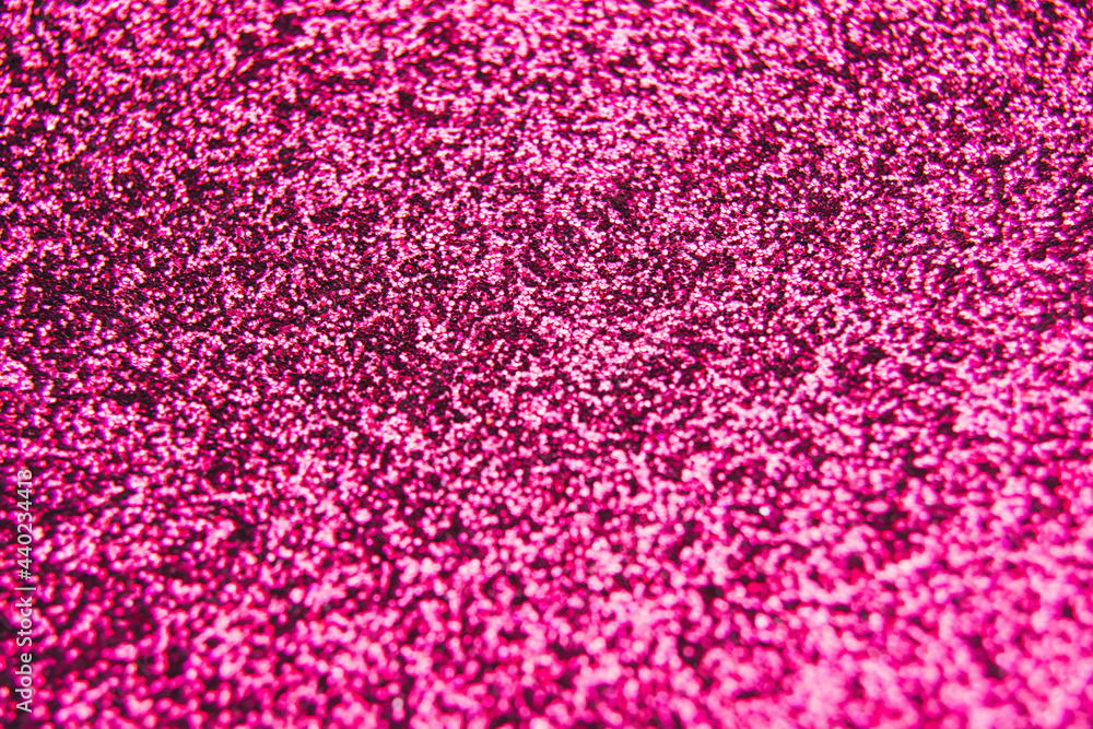 Abstract shiny blurred pink background. Textured glittering backdrop for your projects. Copy space