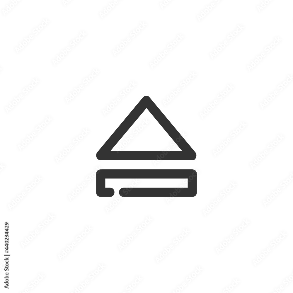 Eject outline icon. Eject outline icon.