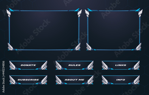 twitch border and menu panel overlay design set