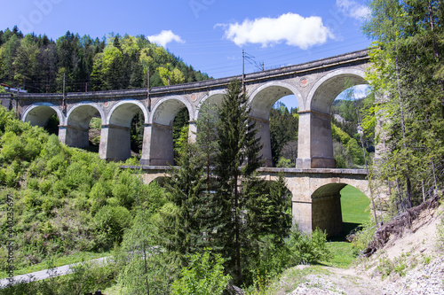 Semmering mountain railway historic viaduct bridge