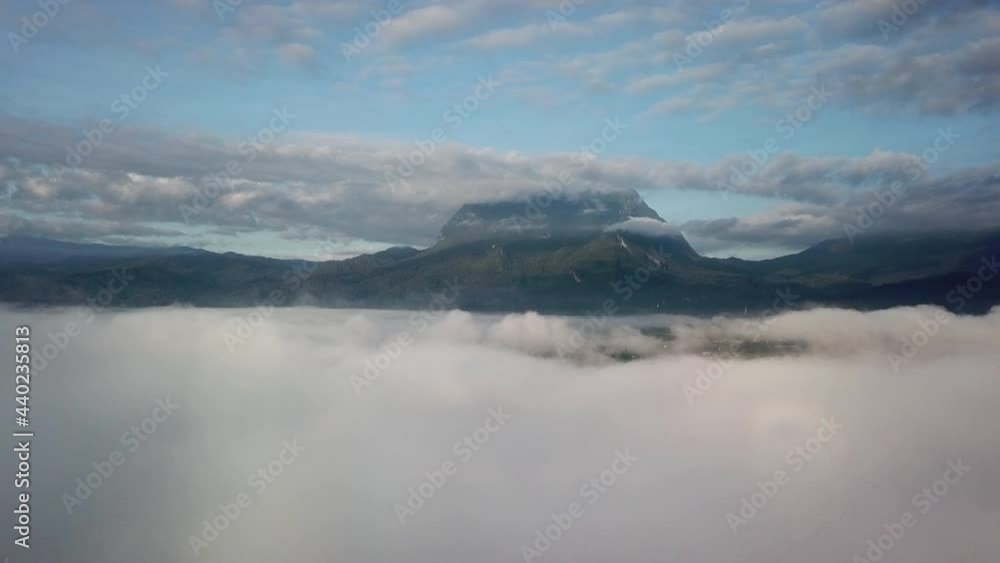 Top view Morning Mist and View Point with Layers of Mountains Top view Morning Mist and View Point with Layers of Mountains