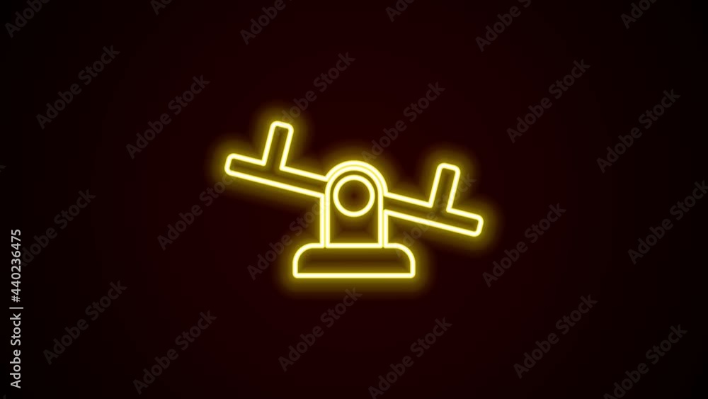 Glowing neon line Seesaw icon isolated on black background. Teeter equal board. Playground symbol. 4K Video motion graphic animation Glowing neon line Seesaw icon isolated on black background. Teeter equal board. Playground symbol. 4K Video motion graphic animation