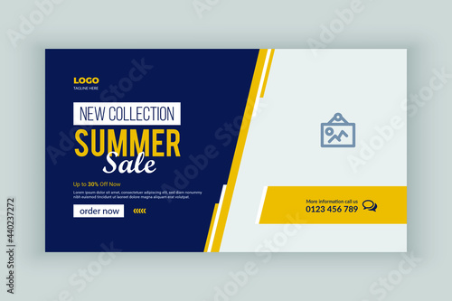 Summer fashion sale social media banner template