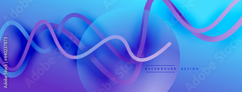 Abstract gradient background with wave line with shadow effect. Geometric composition. 3D shadow effects and fluid gradients