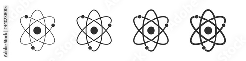 Fotografie Atom icons set isolated on white background