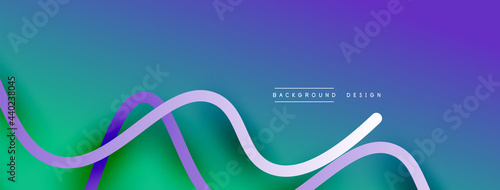 Abstract gradient background with wave line with shadow effect. Geometric composition. 3D shadow effects and fluid gradients