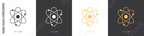 Slika na platnu Atom logos set isolated on white background