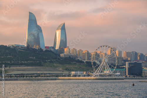 Obraz na plátně Modern Baku in December evening