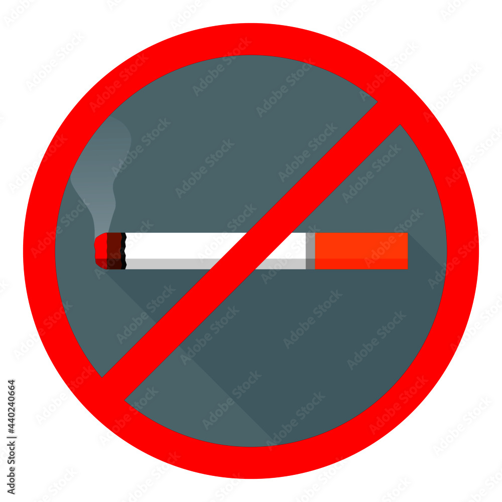 Sign icon Stop smoking cigarette on gray background flat vector. Sign icon Stop smoking cigarette on gray background flat vector.
