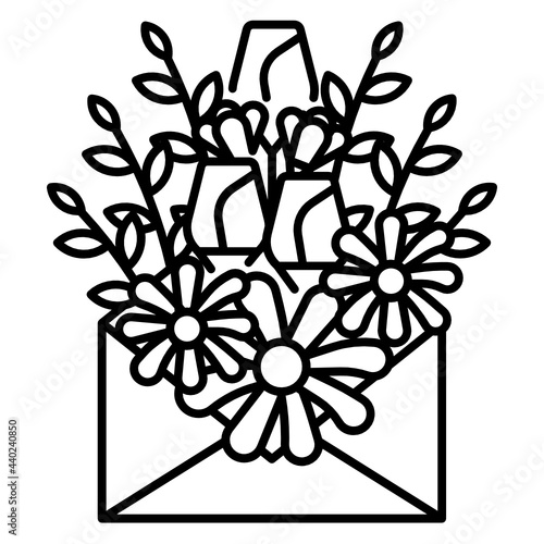 Flower delivery concept icon