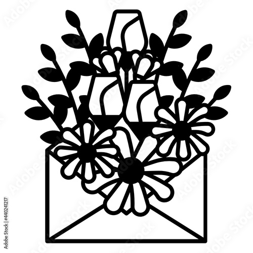 Flower delivery concept icon