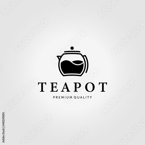 Minimal Teapot Vintage Logo Vector Illustration Design
