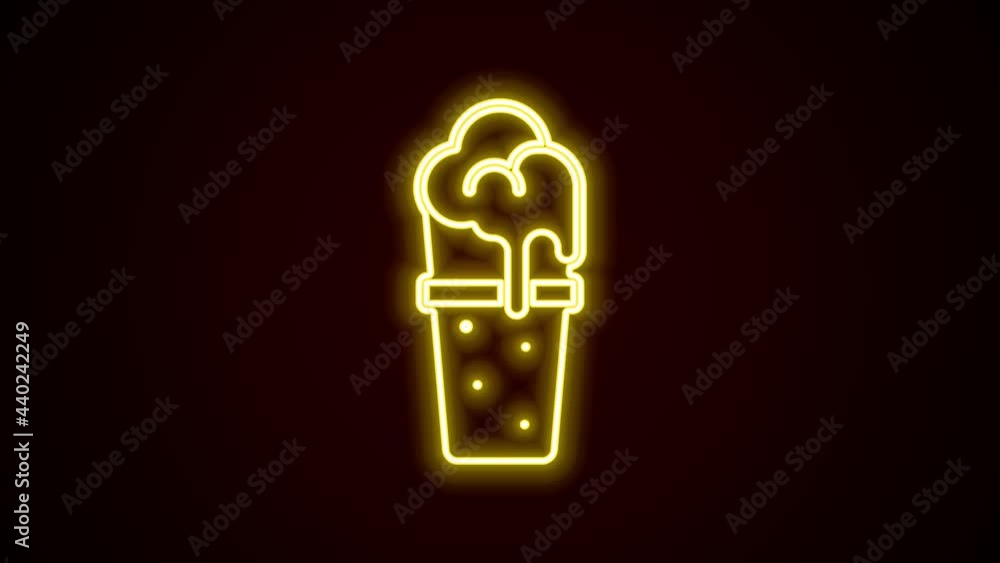 Glowing neon line Glass of beer icon isolated on black background. 4K Video motion graphic animation Glowing neon line Glass of beer icon isolated on black background. 4K Video motion graphic animation
