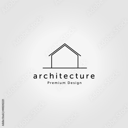 Minimal House Logo Design Vector Line Art Monoline Illustration