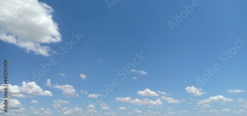 Blue and white on the sky to morning. 