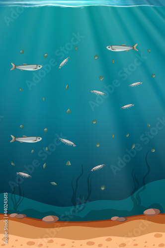 Fish and plankton in the water