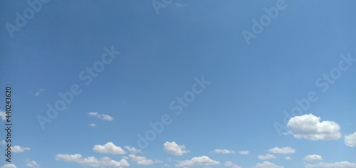 Blue and white on the sky to morning. 