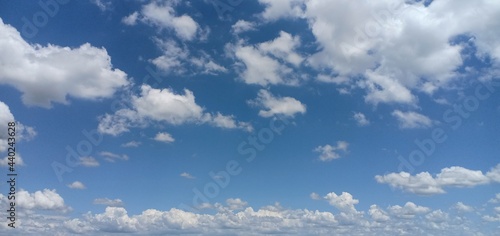 Blue and white on the sky to morning. 