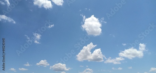 Blue and white on the sky to morning. 