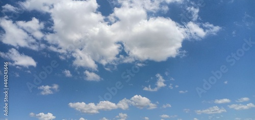 Blue and white on the sky to morning. 