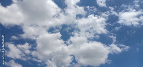 Blue and white on the sky to morning. 