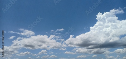 Blue and white on the sky to morning. 