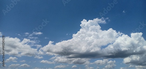 Blue and white on the sky to morning. 