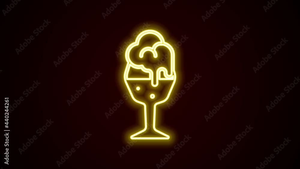 Glowing neon line Glass of beer icon isolated on black background. 4K Video motion graphic animation Glowing neon line Glass of beer icon isolated on black background. 4K Video motion graphic animation