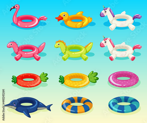 Different cute swimming ring set