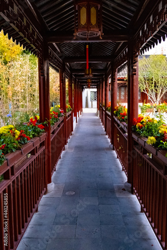 Chinese temple garden with no peoples good historic place for rest, travel, meditation © Pavel