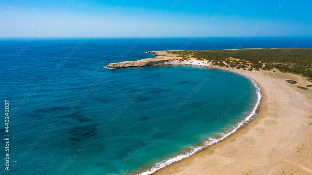 Aerial view of coastline of Cyprus beach.The steep stone cliffs and deep blue sea waves crushing in coves. beautiful turquoise waters of mediterranean Aerial view of coastline of Cyprus beach.The steep stone cliffs and deep blue sea waves crushing in coves. beautiful turquoise waters of mediterranean