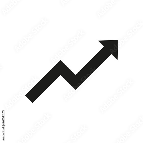 Up arrow icon. Chart, graph. Simple vector illustration on a white background