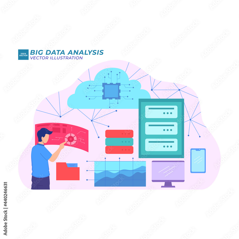 big data analysis flat illustration chart digital big data analysis flat illustration chart digital