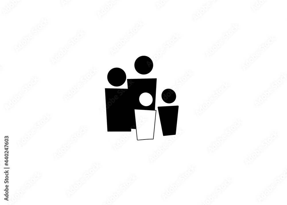 silhouette of a family of four silhouette of a family of four