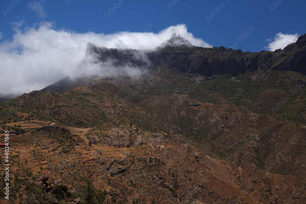 Gran Canaria, landscape of the central part of the island, Las Cumbres, ie The Summits, hiking route Tejeda - Roque Bentayga

