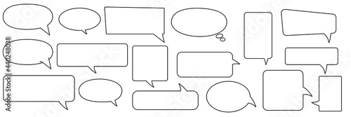 Speech bubble, speech balloon, chat bubble line art vector icon for apps and websites