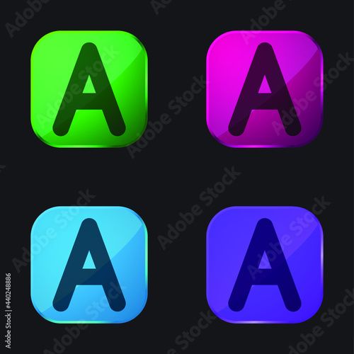 A four color glass button icon