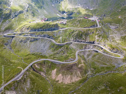 Transfagarasan pass in summer. Crossing Carpathian mountains in Romania, Transfagarasan is one of the most spectacular mountain roads in the world.