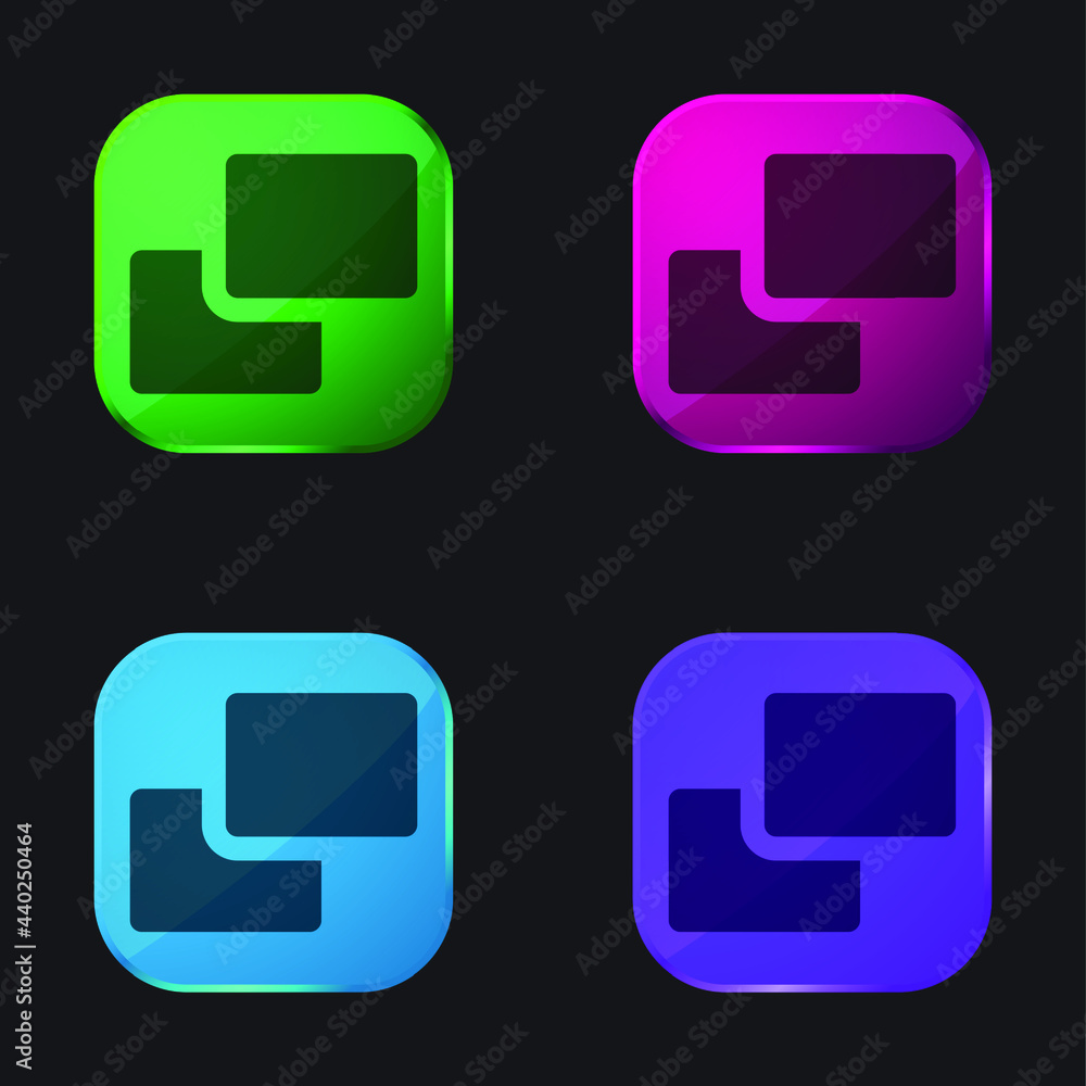 Background four color glass button icon Background four color glass button icon