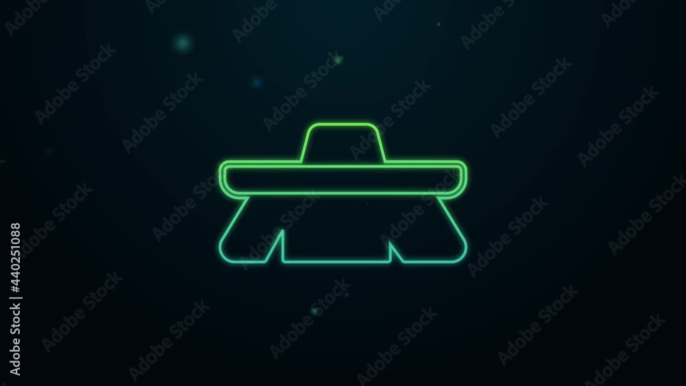 Glowing neon line Brush for cleaning icon isolated on black background. Cleaning service concept. 4K Video motion graphic animation Glowing neon line Brush for cleaning icon isolated on black background. Cleaning service concept. 4K Video motion graphic animation