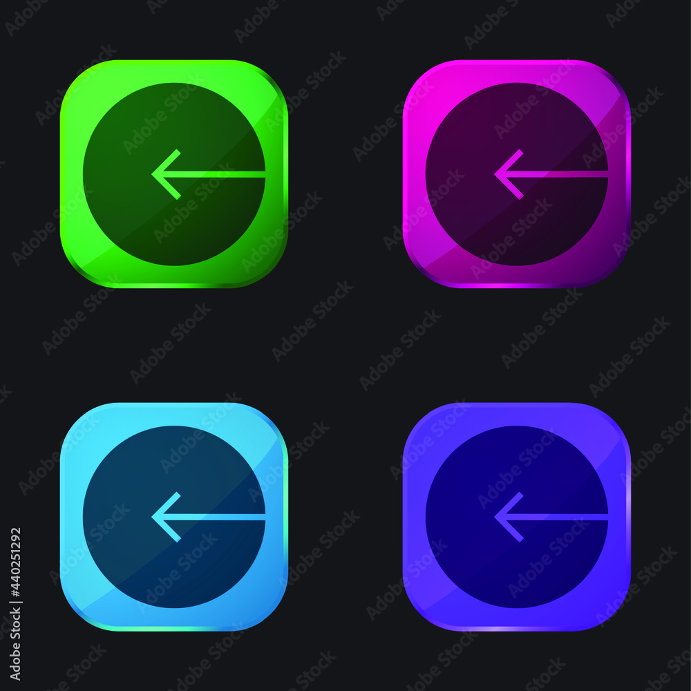 Black Square four color glass button icon Black Square four color glass button icon