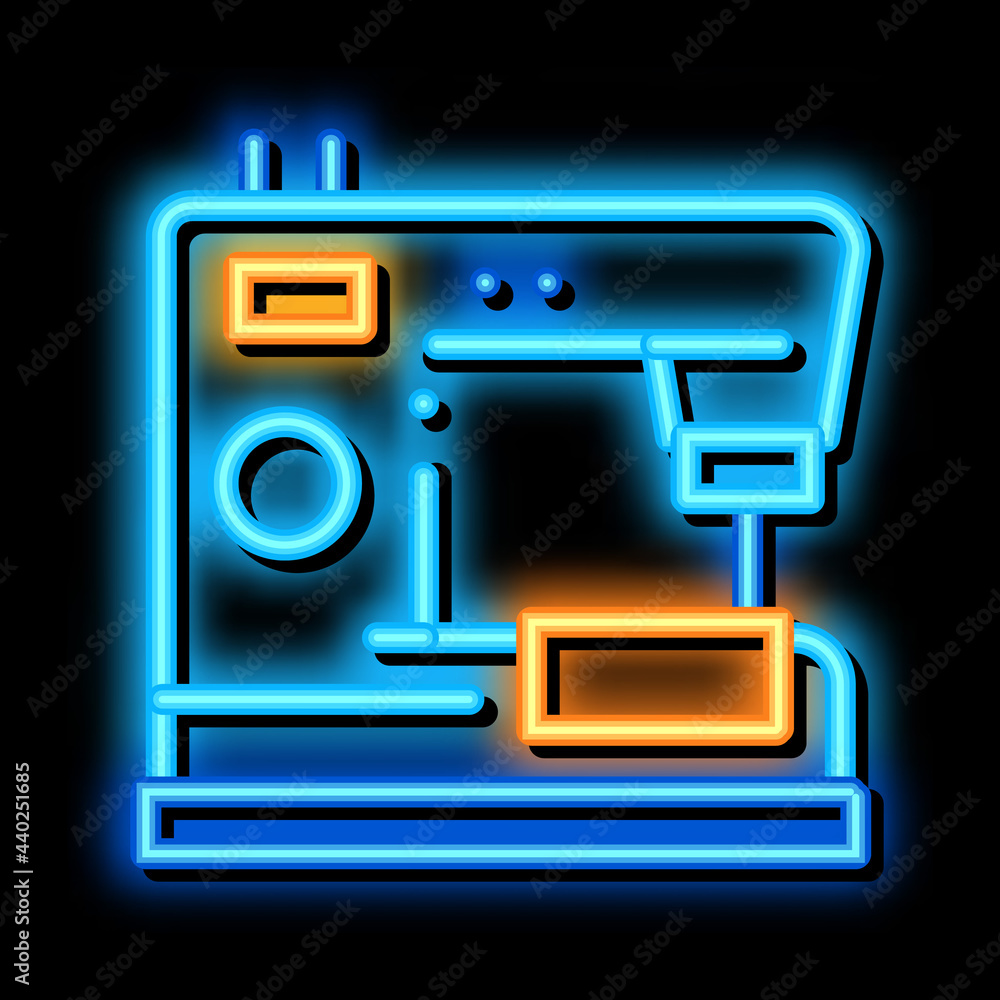 sewing machine neon light sign vector. Glowing bright icon sewing machine sign. transparent symbol illustration sewing machine neon light sign vector. Glowing bright icon sewing machine sign. transparent symbol illustration