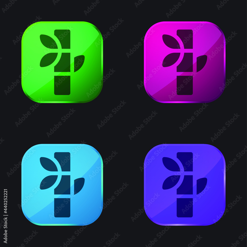 Obraz premium Bamboo four color glass button icon